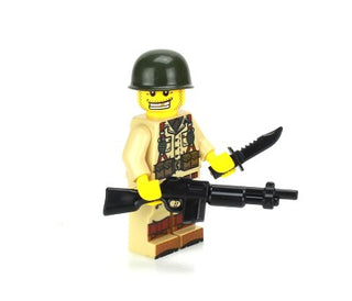 WW2 Single U.S. Army Soldier BAR Gunner Minifigure, BB98 Minifigure LEGO®