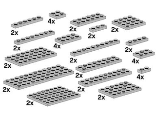 Assorted Light Gray Plates, 10148 Building Kit LEGO®