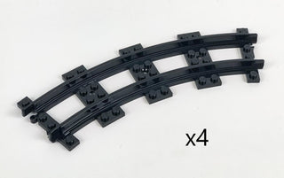LEGO® Plastic Train Track, Narrow, Curved, Black, 4 pieces Part LEGO®