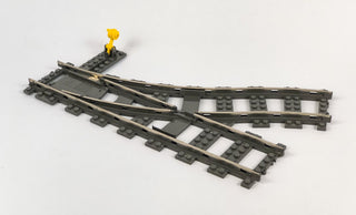 LEGO® 9v Train Track, Switch Point Left, Dark Gray, Part# 2861 Part LEGO® With Yellow Switch