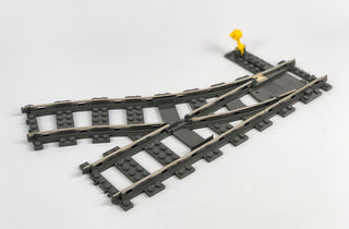 LEGO® 9v Train Track, Switch Point Right, Dark Gray, Part# 2859 Part LEGO® With Yellow Switch  