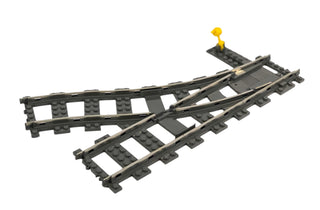 LEGO® 9v Train Track, Switch Point Right, Dark Gray, Part# 2859 Part LEGO® With Yellow Switch