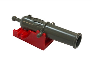 LEGO® Cannon with Cannon Base Part LEGO® Red Minifigure Weapon Cannon Non Shooting Old Dark Gray