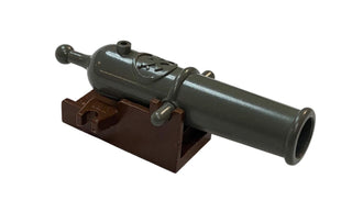 LEGO® Cannon with Cannon Base Part LEGO® Brown Minifigure Weapon Cannon Non Shooting Old Dark Gray