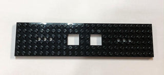 LEGO® Train Base 6 x 28 with 2 Square Cutouts and 3 Round Holes Each End (New Style), Part# 92339 Part LEGO® Black Very Good