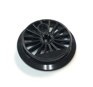 LEGO® Train Wheel RC Train, Spoked with Technic Axle Hole and Counterweight, 37 mm D., Part# 85489b Part LEGO® Black