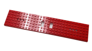 LEGO® Train Base 6 x 28 with 3 Round Holes Each End (Old Style), Part# 4093a Part LEGO® Red Very Good
