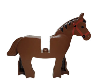 LEGO® Horse with Black Mane and Red Bridle, 4493c01pb01 LEGO® Animals LEGO®