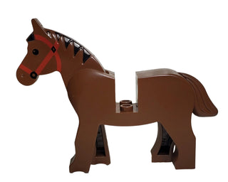 LEGO® Horse with Black Mane and Red Bridle, 4493c01pb01 LEGO® Animals LEGO®