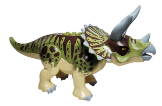 Dinosaur Triceratops with Olive Green and Dark Brown Stripes, Tricera04 LEGO® Animals LEGO®