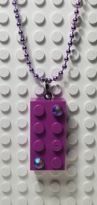 Jeweled Brick Necklace Blings Atlanta Brick Co Dark Purple  