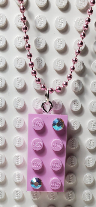 Jeweled Brick Necklace Blings United Brick Co® Bright Pink