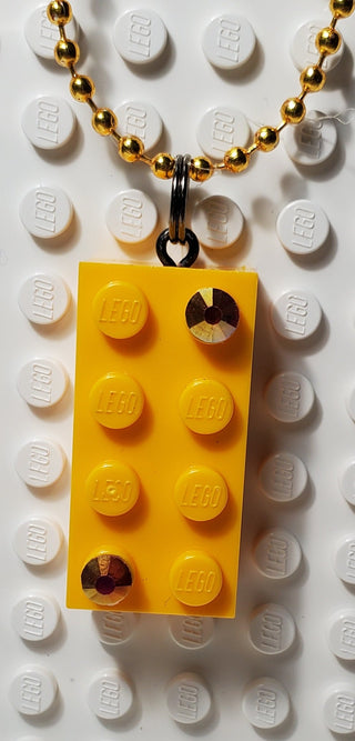 Jeweled Brick Necklace Blings United Brick Co® Bright Light Orange