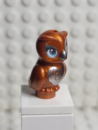 Owl, Metallic Light Blue Beak & Silver Chest LEGO® Animals LEGO® Reddish Copper