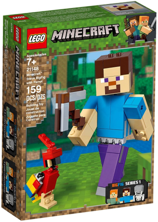 Minecraft Steve BigFig with Parrot, 21148-1 Building Kit LEGO®