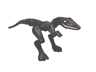 LEGO® Mutant Lizard Raptor Rubber Dinosaur LEGO® Animals LEGO® Black w/ Yellow Specks, 54125pb01