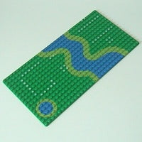 16x32 LEGO® Baseplate with River and Set 6071 Dots Pattern, 3857pb02 Part LEGO® Green