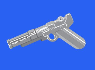 Custom Star Wars A180 Blaster For LEGO Minifigures. Custom, Accessory BigKidBrix Metallic Silver