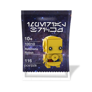 Gold Protocol Droid, Custom BrickHeadz Building Kit Imperial Brickz