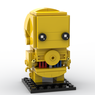 Gold Protocol Droid, Custom BrickHeadz Building Kit Imperial Brickz