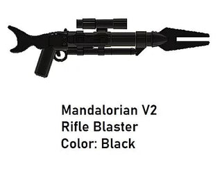 Custom Star Wars Mando V2 Rifle Blaster For LEGO Minifigures Custom, Accessory BigKidBrix Black