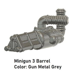 MINIGUN 3 BARREL Custom for Lego Minifigure Custom, Accessory BigKidBrix Grey