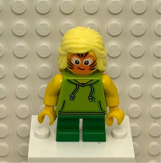 Girl, Lime Hoodie, Orange Cat Face Paint, cty1014 Minifigure LEGO®