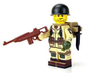 WWII U.S. Army 101st Airborne Paratrooper Custom Minifigure, BB1 Custom minifigure Battle Brick