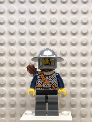 Fantasy Era, Crown Knight Scale Mail with Chest Strap, Helmet with Broad Brim, Curly Eyebrows and Goatee, Quiver, cas345 Minifigure LEGO®