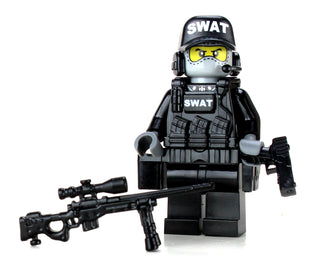 SWAT Police Sniper Custom Minifigure, BB52 Custom minifigure Battle Brick
