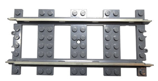 9v LEGO® Train Track, Straight, Part# 2865c01 Part LEGO® Dark Bluish Gray