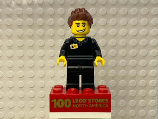 Store Employee, gen132 (100 LEGO Stores - North America Back Printing) Minifigure LEGO® With Brick  