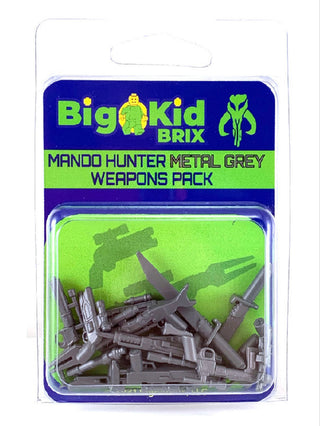 Mando Hunter Metal Grey Weapons Pack Custom, Accessory BigKidBrix