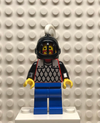 Scale Mail, Red with Black Arms, Blue Legs, Black Grille Helmet, White Plume, cas067 Minifigure LEGO®   