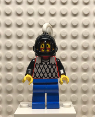 Scale Mail, Red with Black Arms, Blue Legs, Black Grille Helmet, White Plume, cas067 Minifigure LEGO®