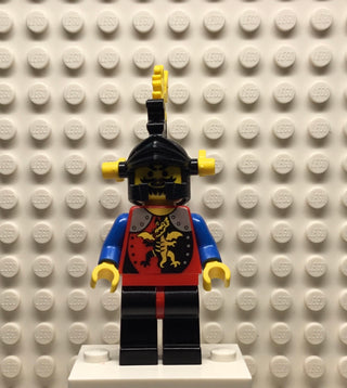 Dragon Knights, Knight 2, Black Legs with Red Hips, Black Dragon Helmet, Yellow Plumes, cas018 Minifigure LEGO®