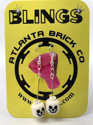 Lego Skull Skeleton Head Earrings Blings Atlanta Brick Co   