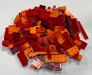 Brand New, Unused Bulk Basic LEGO® Pieces by color Bulk LEGO® Shades of Red & Orange - 4.5ozs
