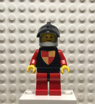 Classic Knights Tournament Knight Black, Red Legs with Black Hips, Light Gray Helmet, Black Visor, cas007 Minifigure LEGO®   