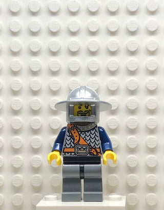 Fantasy Era, Crown Knight Scale Mail with Chest Strap, Helmet with Broad Brim, Curly Eyebrows and Goatee, cas370 Minifigure LEGO®