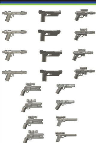 Mando Hunter Metal Grey Blaster Pack Custom, Accessory BigKidBrix