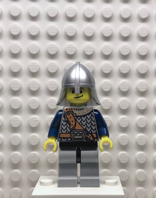Fantasy Era, Crown Knight Scale Mail with Chest Strap, Helmet with Neck Protector, Crooked Smile, cas417 Minifigure LEGO®