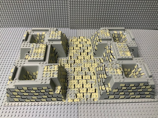 32x48 Raised Baseplate w/ 4 Corner Pits, Tan & Gray Rock Cobblestone Pattern 30271px4 LEGO® Part LEGO®