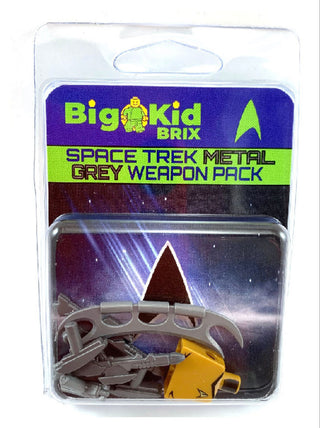 Space Trek Metal Grey Weapon Pack Custom, Accessory BigKidBrix