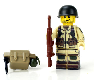 WWII U.S. Army 101st Airborne Paratrooper Custom Minifigure, BB1 Custom minifigure Battle Brick