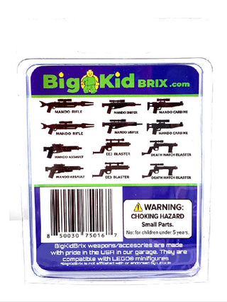 Mando Hunter Rifle Black Blaster Pack Custom, Accessory BigKidBrix