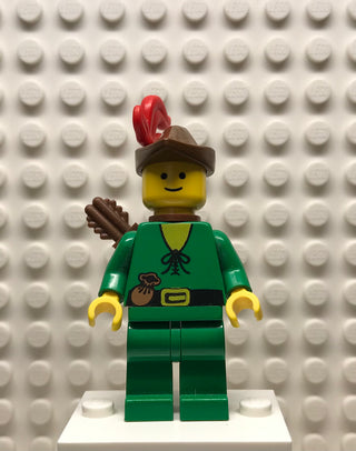 Forestman, Pouch, Brown Hat, Red 3-Feather Plume, Quiver, cas320 Minifigure LEGO®
