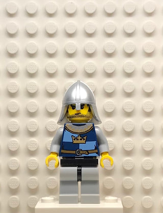 Fantasy Era, Crown Knight Quarters, Helmet with Neck Protector, Black Messy Hair and Stubble, cas366 Minifigure LEGO®