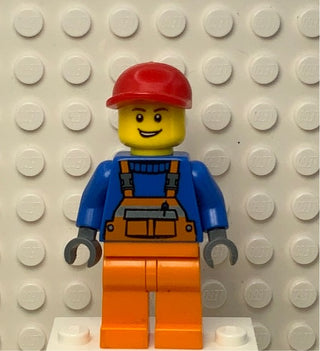 Overalls with Safety Stripe Orange, Open Grin, cty0188 Minifigure LEGO®   