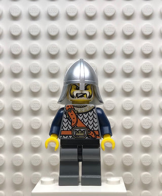 Fantasy Era, Crown Knight Scale Mail with Chest Strap, Helmet with Neck Protector, White Moustache and Beard, cas348 Minifigure LEGO®